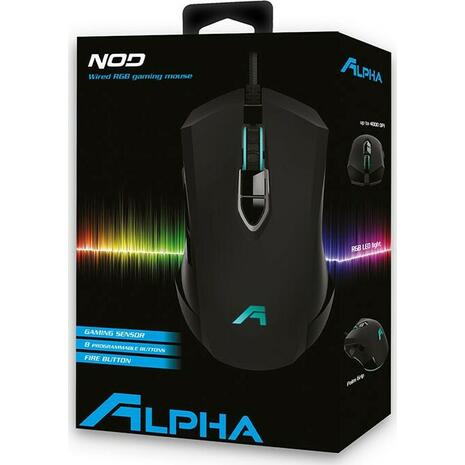 Ενσύρματο ποντίκι NOD ALPHA RGB Gaming mouse με λογισμικό για custom setup και ανάλυση έως 4000DPI.